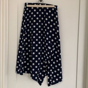 Navy vintage style dot skirt
